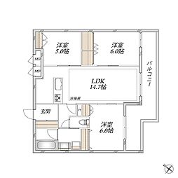 領家プライムコートII 3LDKの間取図画像