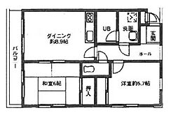 アネックスサクラ 2DKの間取図画像