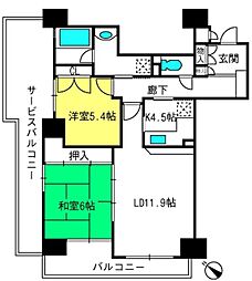 グランデュオ南街区 2LDKの間取図画像