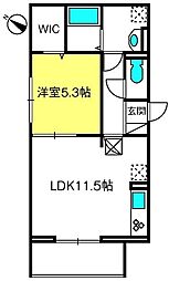 Noblevilla宮原 1LDKの間取図画像