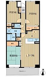 プロスペクト浦和常盤 3LDKの間取図画像
