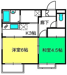 メゾンニューかがやき 2Kの間取図画像