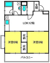 金杉ビルフォーブル大宮 2LDKの間取図画像
