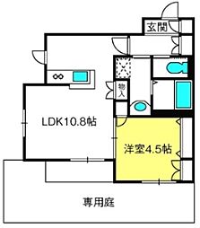 SamsaraYamazaki 1LDKの間取図画像