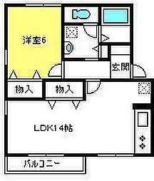 カサグランデD 1LDKの間取図画像