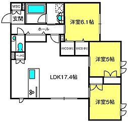 Mayfair 3LDKの間取図画像