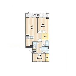 荻嶋グリーンハイツ 2LDKの間取図画像