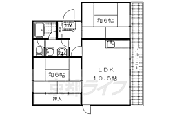 メゾンヤマギワ 2階2LDKの間取り