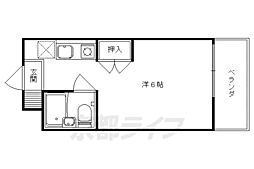 プレステージ御陵 1階1Kの間取り