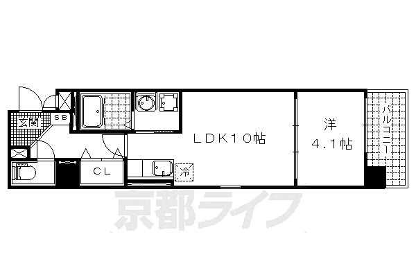 シカタ　シャンブレットI 610｜京都府京都市山科区西野小柳町(賃貸マンション1LDK・6階・35.86㎡)の写真 その2