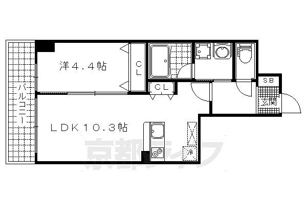 エルミナラクト 703｜京都府京都市山科区御陵別所町(賃貸マンション1LDK・7階・36.57㎡)の写真 その2