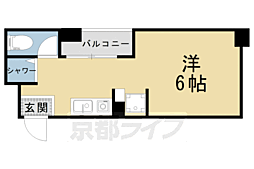 椥辻ＨＳビル 4階ワンルームの間取り