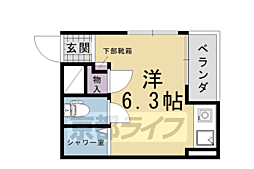 桃山サニーハイツ 5階ワンルームの間取り