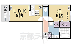 ＢＲＡＮＳＩＡ膳所 3階1LDKの間取り