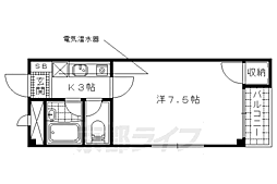 メゾンドカルム 3階1Kの間取り