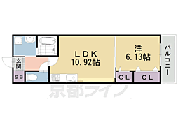 ネクスト伏見 1階1LDKの間取り