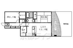ロータリーマンション西大津ラクスヒルズ 1階2SLDKの間取り