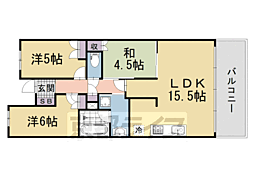 ライオンズ伏見桃山指月城 1階3LDKの間取り