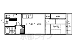 レジデンス菱屋 3階1LDKの間取り