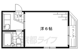 サンライズ藤森 3階ワンルームの間取り