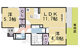 メゾンソレイユ 1階2LDKの間取り