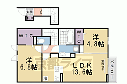 メゾンソレイユ 1階2LDKの間取り