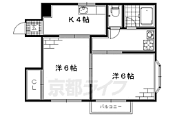 レジデンス甲斐 3階2Kの間取り