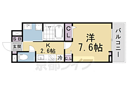 ハーモニーハウス 3階1Kの間取り