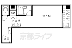 ダイシンｆビル 2階1Kの間取り