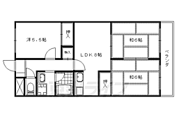 第二エバグレース音羽 4階3LDKの間取り