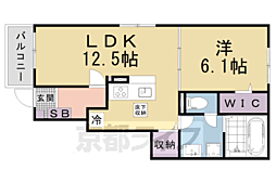 ヒカルサ大津唐崎I 1階1LDKの間取り