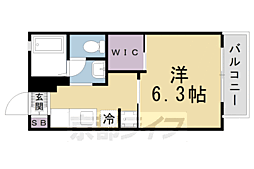 グランシード桃山 2階1Kの間取り