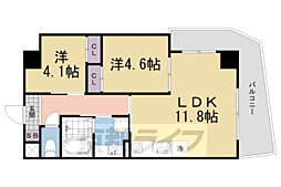 ＩＮＳＩＧＨＴ　ＲＥＰＯＳ　ｙａｍａｓｈｉｎａ　ｎａｇｉｔｓ 2階2LDKの間取り