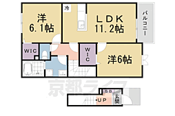 グラード 2階2LDKの間取り