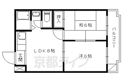 ＶＩＰ一言寺 2階2LDKの間取り