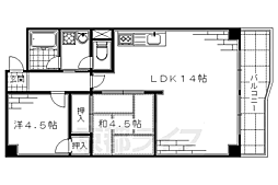 ロイヤルマンション桃山 5階2LDKの間取り