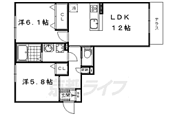 ＶＩＬＬＡ　ＥＡＳＴ 1階2LDKの間取り