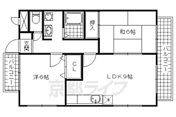 ディアハイム緑ヶ丘 1階2LDKの間取り