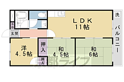 コーポ陽光 4階3LDKの間取り