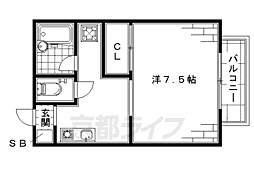 ドエルＴＡＨＯＥ 2階1Kの間取り