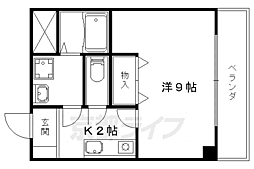 ＬＡＣＡＳＡ山科 3階1Kの間取り