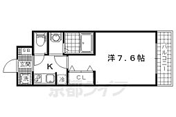 グレースコート御陵 1階1Kの間取り