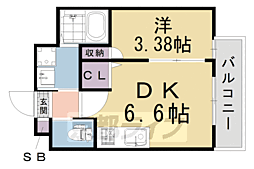 st.Residence深草 1DKの間取図画像