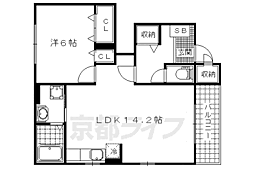 ベル　フィオーレ 1階1LDKの間取り