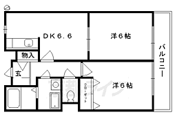 リブサイドＮＫ 1階2DKの間取り