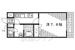 近鉄京都線 伊勢田駅 徒歩3分の賃貸アパート 1階1Kの間取り
