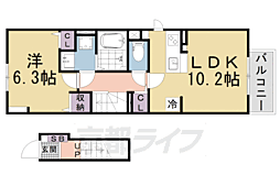 坂本3丁目アパート（027738801） 201 2階1LDKの間取り