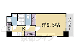 エンゼルプラザ瀬田駅前 10階1Kの間取り