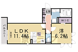 シュレイル 1階1LDKの間取り