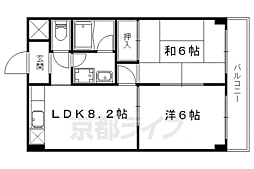 エクセル新十条 5階2LDKの間取り